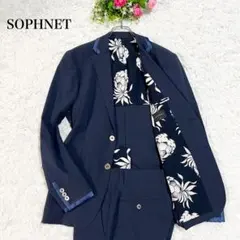SOPHNET スーツ　セットアップ　シアサッカー　カジュアル　紺　S