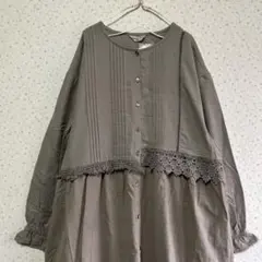 新品　サマンサモスモス　レースパッチワークワンピース　モカ　Ｍサイズ