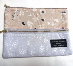 ハンドメイド　ダブルファスナーポーチ　通帳ポーチ