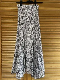 プロポーションボディドレッシング　モールレースイレヘムフレアスカート　モカピンク