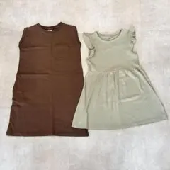 【夏物処分】120　ワンピース　夏　フリル袖　カジュアル　女の子