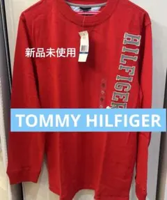 新品未使用TOMMY HILFIGER 長袖カットソー 赤キッズXL２０歳 Ｓのサムネイル