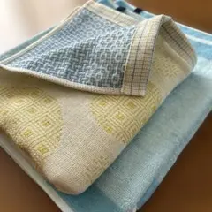 新品　今治フェイスタオル　３枚 伊織２枚　刺し子1枚　ブルー系