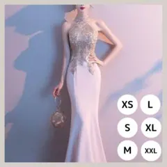 花柄、刺繍、マーメイドライン、ウェディング、パーティー、ホルターネック、綺麗