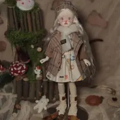 1/6ドール用 BJDドール用 5点 人形 30cmくま柄ワンピース 北欧風