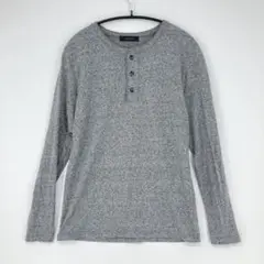 RAGEBLUE レイジブルー グレー ヘンリーネック長袖カットソー