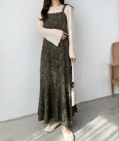 callautia ジャガードキャミワンピース　グリーン