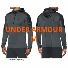 M 入手困難 アンダーアーマー ハイブリッド ハーフジップ フーディ 防寒