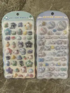 コットンパフィーシールサンリオキャラクターズ　はぴだんぶい　シナモロール