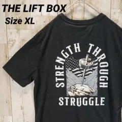 ストレッチ ザリフトボックス 半袖 バックプリント Tシャツ メンズ XL 黒のサムネイル