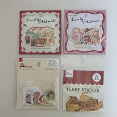 フレークシール　スイーツ　アニマル