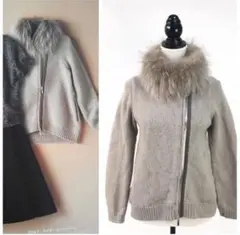 あ*♡様 Foxey ウール.カシミア.ラクーン　ニットジャケット　38サイズ