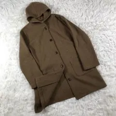 【美品✨】サマンサモスモス フード ニット ロングコート Lサイズ 春秋 茶系