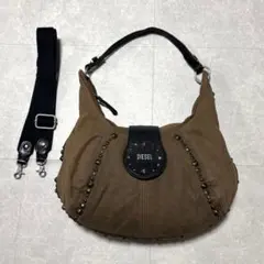 DIESEL Archive studs shoulder bag 2way