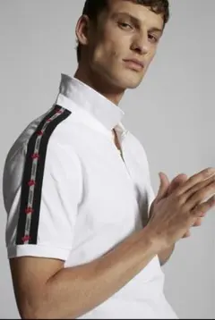 21SS DSQUARED2 ホワイト Leaf TAPE ポロシャツのサムネイル