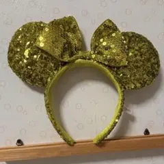 ディズニー　ミニー　スパンコールカチューシャ　グリーン　黄緑色