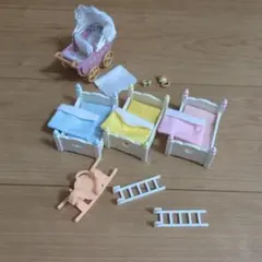 3段ベット　木馬　ベビーカー　シルバニア　463