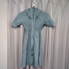 GRL グレー 半袖シャツワンピース L