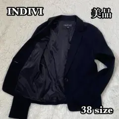✨美品✨ INDIVI インディヴィ テーラードジャケット 黒 38 1Bのサムネイル