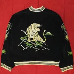 50s ヴィンテージ 別珍 サテン スカジャン 虎 鷹 龍 スーベニアジャケット