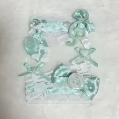 硬質ケース B8 トレカデコ レースデコ ミント× 水玉 ウィッシュコア