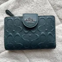 Coach 二つ折り財布 ダークグリーン
