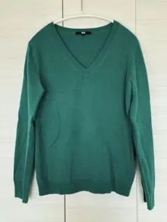 ユニクロ　カシミヤVネックニット L