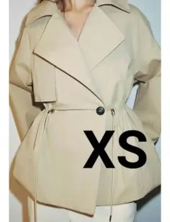 ZARA 調節可能なウエストショートトレンチコート XS