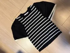 Her lip to Cape Sleeve Stripe Knit Topのサムネイル