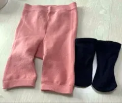 ベビー スパッツ レギンス ピンク 80-90cm ソックス付き