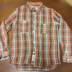 APPUREAM ブラウンターコイズチェックネルシャツ Lサイズ