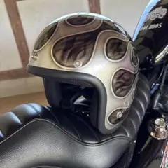 L ミニモト MTXタイプ　ビンテージ　ヘルメット　黒シルバーフレア Lミニモト MTXタイプ ビンテージ ヘルメット シルバー黒フレア2 - メルカリ