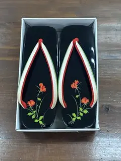 花柄草履 木製底付き 大丸