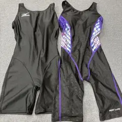 K955◯ Mizuno レディース 競泳水着 2点 ブラック ハーフスパッツのサムネイル