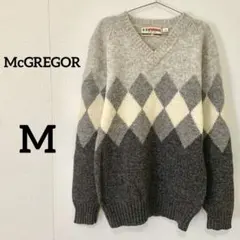 【McGREGOR アーガイル柄 Vネックニット セーター M】のサムネイル