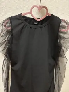 SHEIN シースルー袖 ワンピース ブラック ホカンス