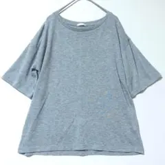 GU グレー 半袖 カットソー Tシャツ Mサイズ ゆったりシルエット