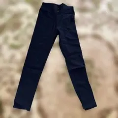 黒 ストレッチ スキニーパンツ ボタン付き