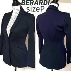 BERARDI ネイビー×グリーン バイカラー ウール混 ジャケットのサムネイル