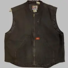 USA企画　Dickies 黒 ベスト XL フェード　ダック　ちびタグ
