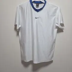 90s NIKE TEAM ヴィンテージVネック シャツ ホワイト ブルー - メルカリ