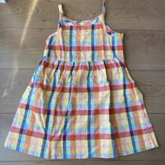 ファミリア　familiar チェック柄ノースリーブワンピース　110 レトロ