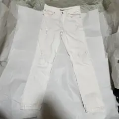 【ZARA】 ストレッチ スキニーデニム ホワイト クラッシュ加工 31 春夏◎