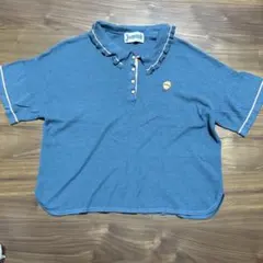 ✨Jocomomola ブルー系 レーヨン素材半袖✨