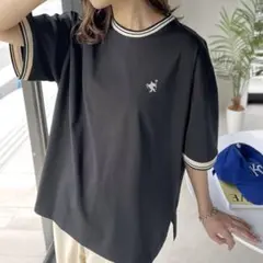 《JaVa ジャバコラボ》オーバーサイズ シンプル半袖Tシャツ ブラック