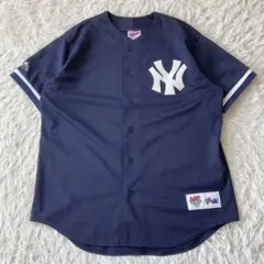 美品 USA製 MLB ヤンキース ユニフォーム ゲームシャツ 半袖 古着
