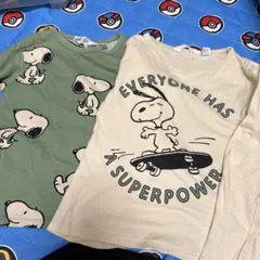 H&M PEANUTS スヌーピー 長袖カットソー 2枚セット
