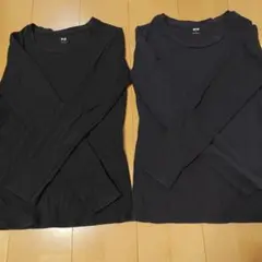 UNIQLO 長袖Tシャツ ブラックとネイビー 2枚セット