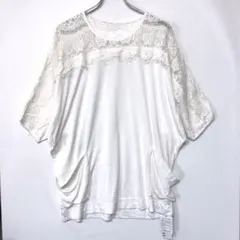 訳あり新品 mitis レトロ ガーリー レース切替 ドルマンスリーブ トップスのサムネイル