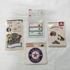 園児　アイロンプリントネームラベル、ワッペン　ロケット　車など